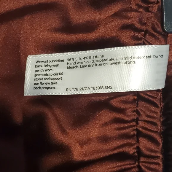 Eileen Fisher Maxi Skirt Size S/LP Redwood Stretch Charmeuse Bias Silk Ret $278 - Picture 7 of 13
